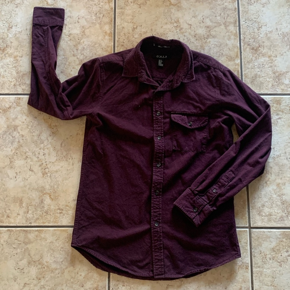 Men’s Maroon Button Down Shirt